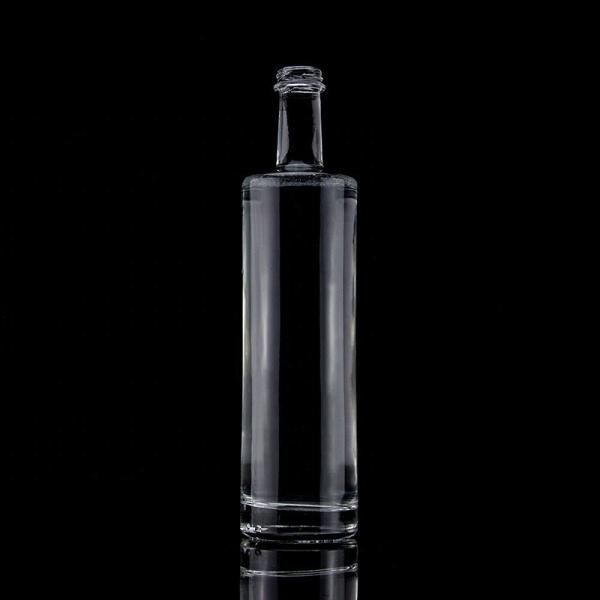 Desenho exclusivo 750 ml de garganta longa, garrafa de vidro de vodka vazia com tampa de parafuso, vidro de pedra.