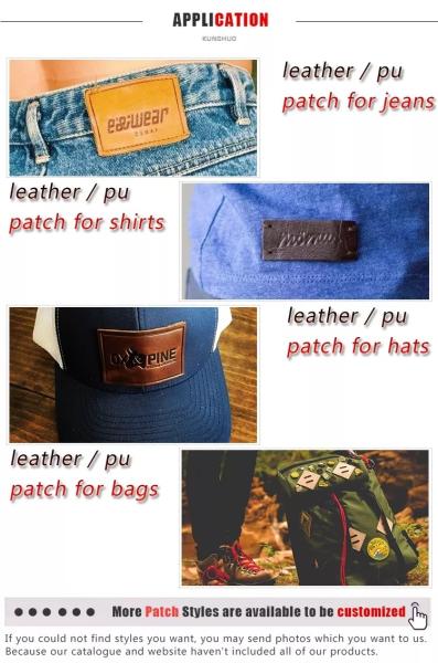 Laser Engraving Blanks Leatherette Khaki & Brown Hat Patches - PU Leather Iron On Hat Patches For DIY Custom Laserable Engravable Craft Gifts