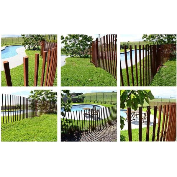 Вне частокола Corten ржавых лезвий металла стального для безопасности сада