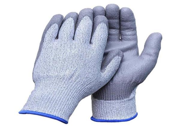 Waterproof PU Coated Gloves , Level 5 Industrial Cut Resistant Gloves