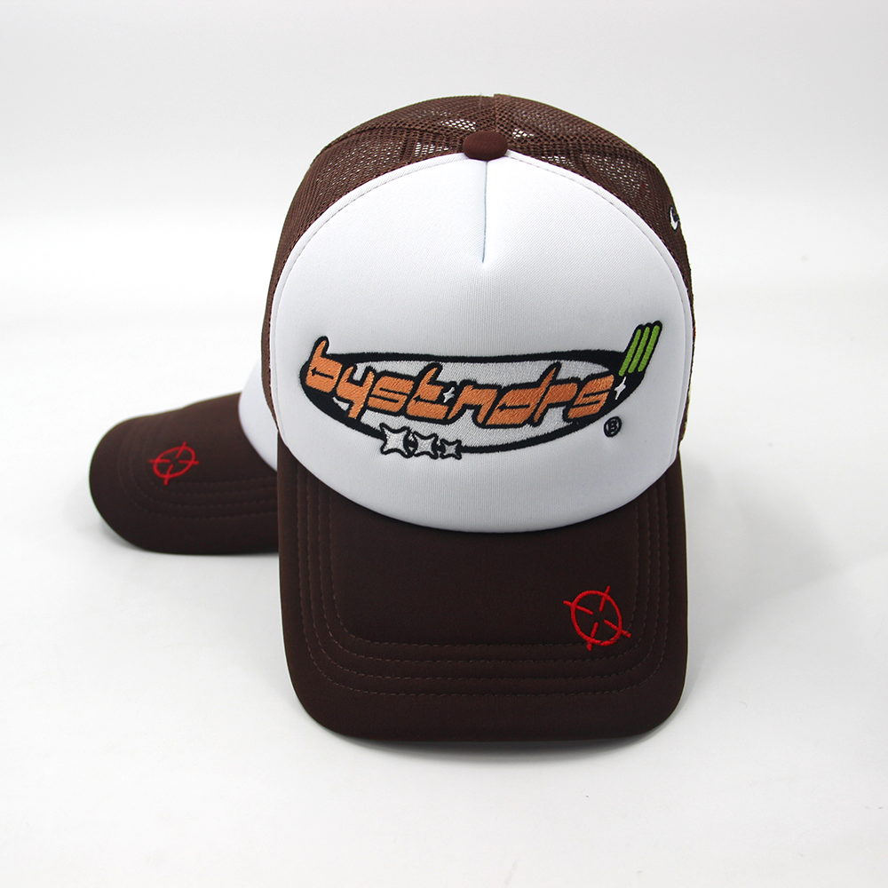 Embroidered Mesh 5 Panel Trucker Cap Sport Truckers Adult Embroidered Custom