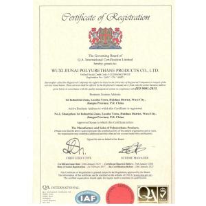 Wuxi Jiunai Polyurethane Products Co., Ltd Certificaciones