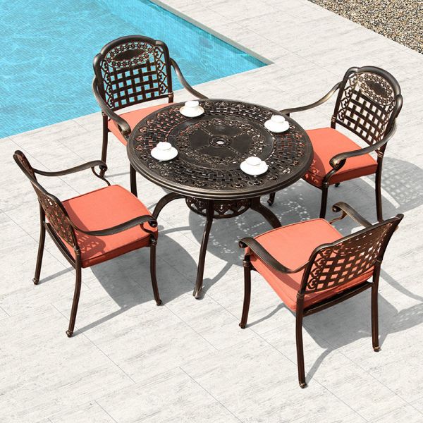 Patio Outdoor Furniture Leisure Balcony Garden Metal Table and Chairs Sets for Cafe and Dining