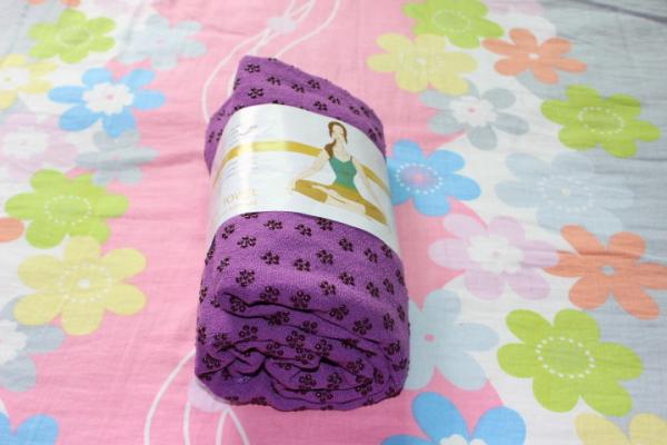 purple anti slip yoga mat towel