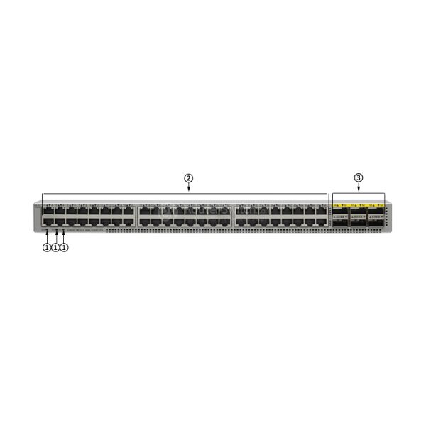 N9K-C9372TX-E Front Panel Cisco Nexus 9300 Switch N9K-C9372TX-E with 48x10G Base-T, 6x40G QSFP+ Ports and 1.44Tbps Throughput