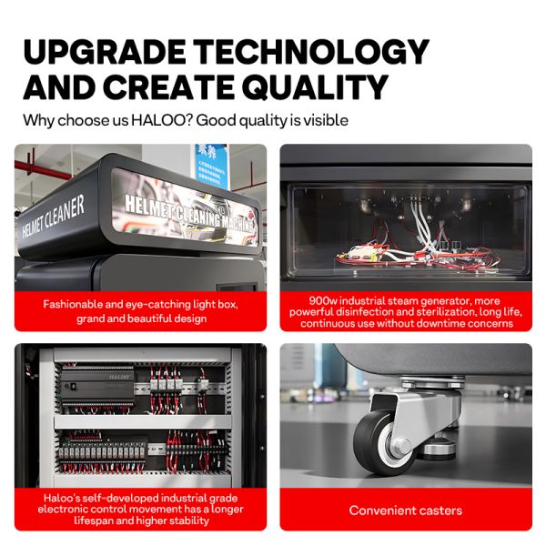 Haloo smart dual compartment helmet cleaning vending machine | 360 ° sterilization and deodorization+dual station efficient cost recovery