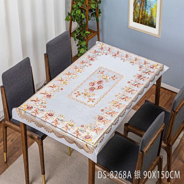 Toalha de mesa de hotel de PVC Lavável Cobertura de mesa retangular para celebração de banquete