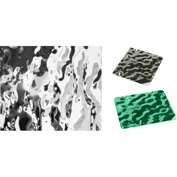 PVD Синяя водная волна Нержавеющая сталь панель штампованная водная волна лист для стены