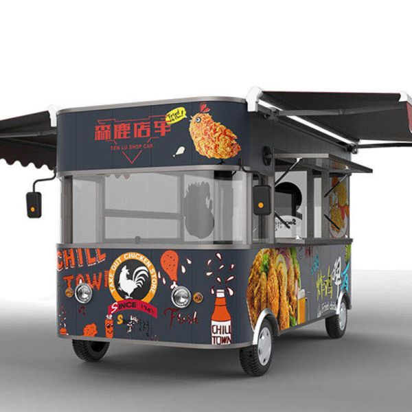 First Class Electric Street Ice Cream Catering Cart for Travel Camping and Cold Drink