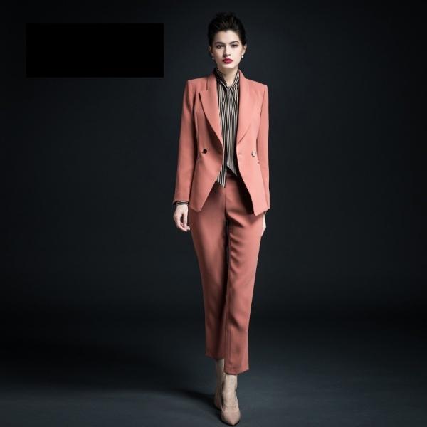 Blazer Slim Fit Profissional para Mulheres de Escritório Trajes de Negócios Femininos Duas Peças
