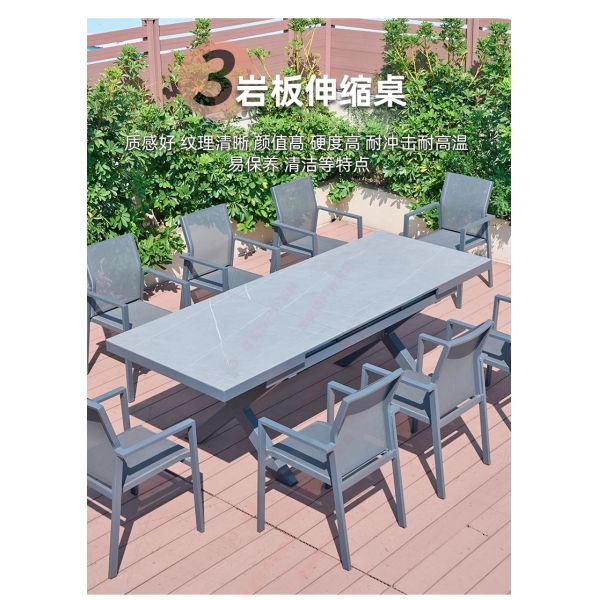 Outdoor Table and Chairs, Courtyard Patio Nordic Light Luxury, Villa Modern Minimalist Leisure Set, Sunproof & Waterproof Terrace Furniture Area