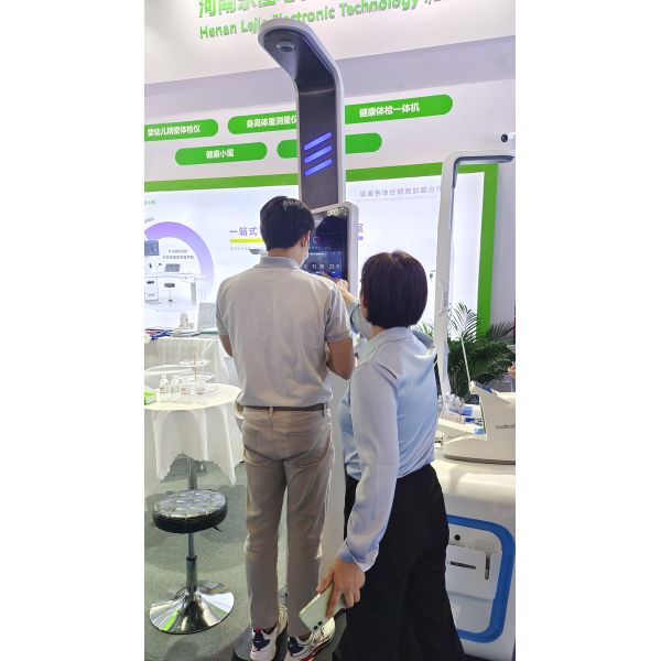 Medical Center White Ultrasonic Height and Weight Scale with Multi-Language Display