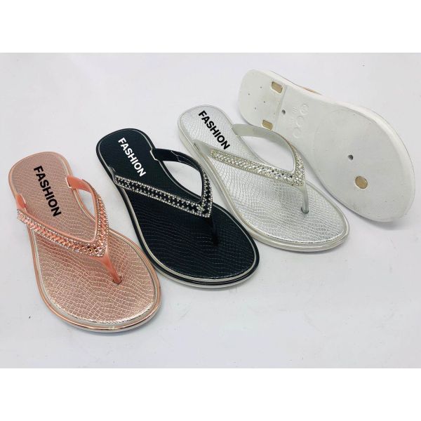 Quick Drying  Flip Flops 36-41 PVC Ladies Flat Sandals