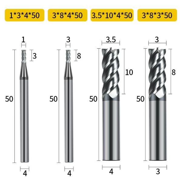 65 Degree US 4-edge Tungsten Steel Milling Cutter Stainless Steel Special Black-coated CNC Carbide CNC Four-edge Milling Cutter