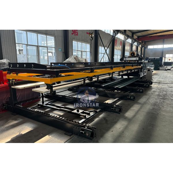 6 rib trapezoidal and 6 rib bamboo tile double layer roll forming machine in Romania 2 layer roll forming machine