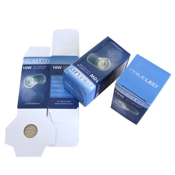 350GSM Ivory Paper Gold Foil Gift Box For Light Bulb Packaging Boxes