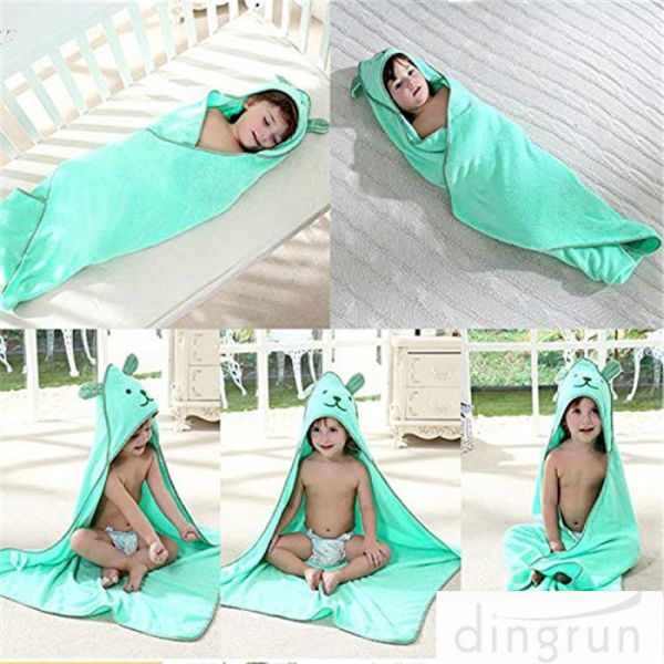 Soft Baby Hooded Towel Bear Ear , Personalized Hooded Bath Towels For Kids 