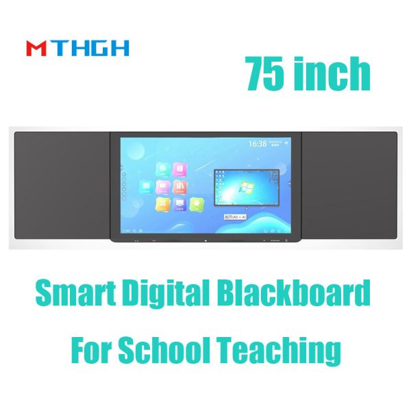 75 Inch Smart Digital Blackboard with Capacitive Touch and Android 13+Windows for Interactive Teaching