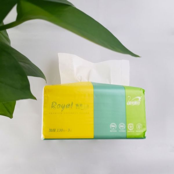 Hot Selling High-quality Absorbent and Soft 100% Virgin 3-layer Bamboo Pulp Customizable Box Tissue Facial Tissue 135 Sheets/Box