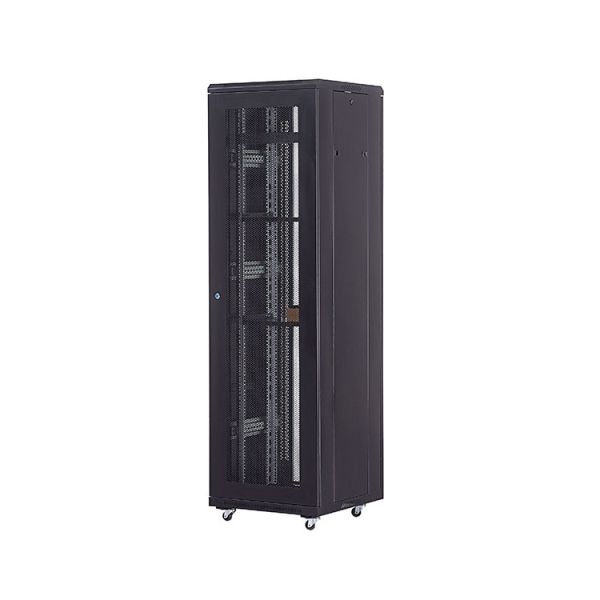 19-inch 19 Inch Network Cabinet Rack 42U Black Network Rack with Toughened Glass Door