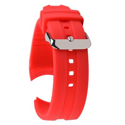 Punho curvado à moda 24mm do fim da cor vermelha de faixa de relógio da borracha de silicone