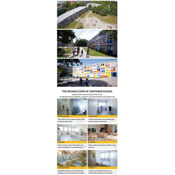 3 модульного слоя школьного здания портативной машинки Префаб