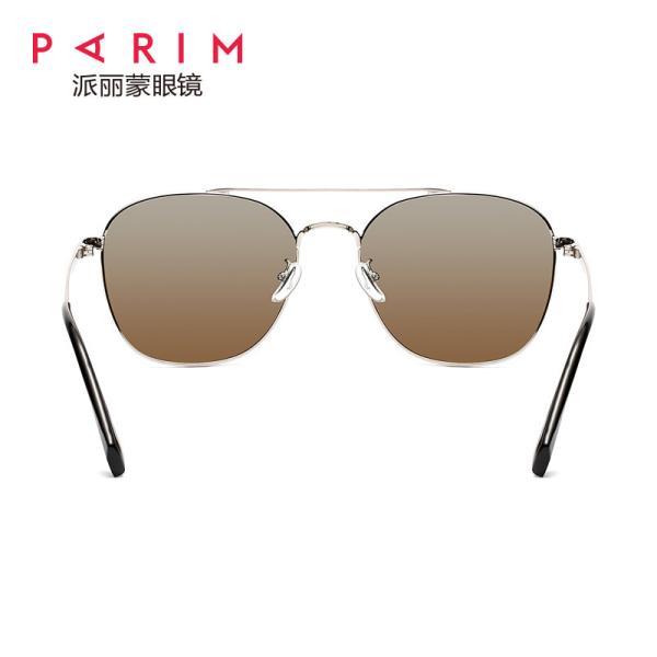 Unisex Metal Frame Polarized Sunglasses Square Grey Blue TAC Lens Silver