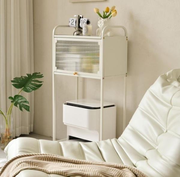 Mobile Side Table Household Storage Shelves With Drawer For Vacuum Cleaners