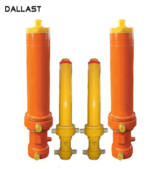 Piston Rod Single Acting Dump Truck Hydraulic Cylinder Steel Material Customized