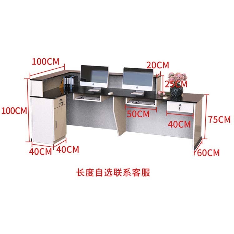Office Furniture Modern Design White Reception Desk Counter for Convenience Store