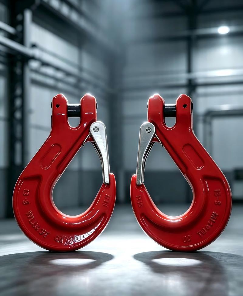 G80 Clevis Sling Hook Red Lifting Clevis Hook With Safety Catch