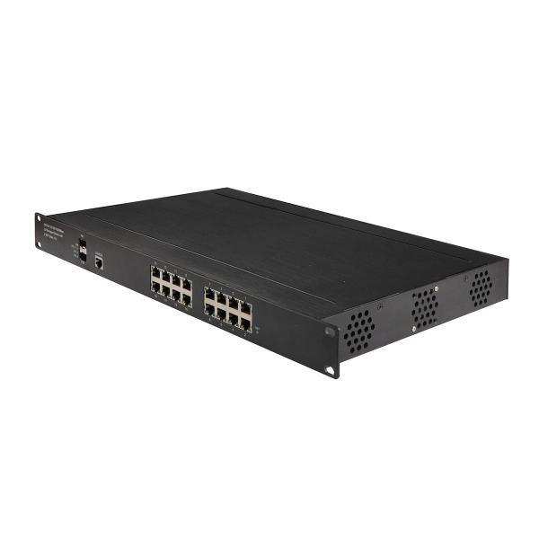 portos controlados industriais da fibra 16RJ45 do interruptor 2SFP dos ethernet da rede de 10/100/1000m
