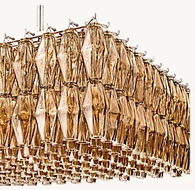 Plafond monté en laiton LED Foyer Chandelier Foyer Lumières Finition chrome moderne