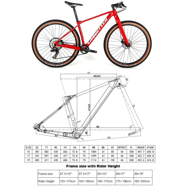 Горный велосипед волокна углерода TWITTER до поддержка RS-12S ConfRev цапфы 15x110mm