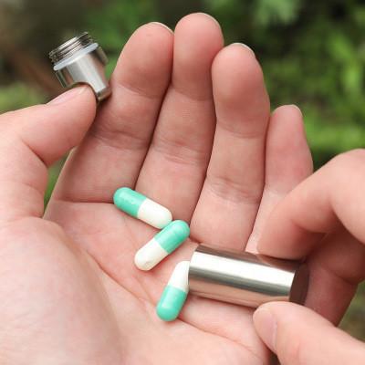 Outdoor Camping 63x20mm Titanium Pill Container