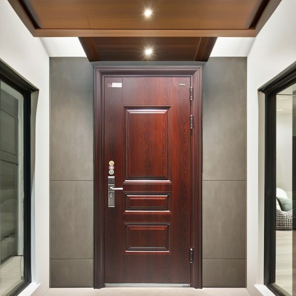 Invisible Hinge Front Door  Polymer-Faced Steel Security Main Entry for Home Exterior