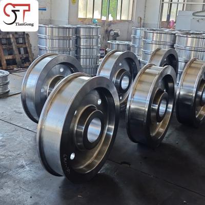 Open Die Forged Steel Crane Port Machinery Wheels For High Load Industrial