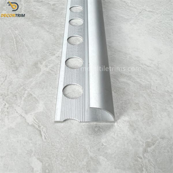 Alloy 6063 T5 Material Metal Tile Trims 12.5mm Round Aluminium Trim