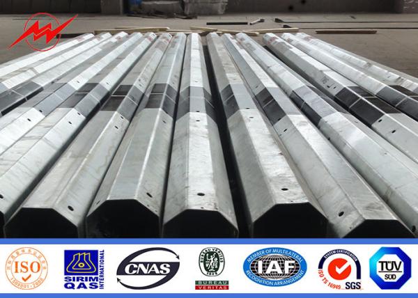 Two Section 3.8mm Metal Power Pole Traditional Column With FRP And Bitumen