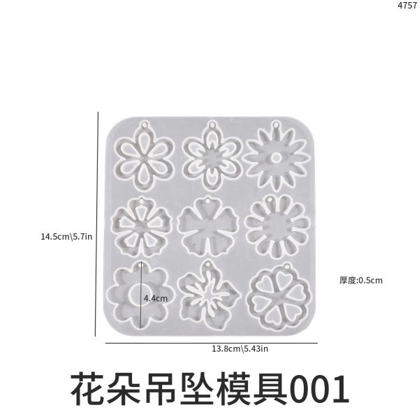 DIY crystal drop glue flower bouquet flower earring pendant mold flower shaped leaves rose petals hanging decoration silicone mold