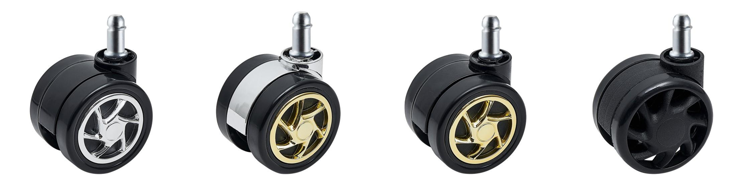 Anti-Shock 60mm Quiet Operation Threaded Stem Caster Wheel for Furniture