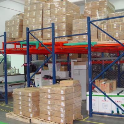 Sistema de estanterías push back de acero con vigas ajustables
