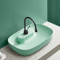 Wholesale Sanitary Ware Oval Wall Mounting Bathroom Sink Ceramic Lavabo Counter Top Hand Wash Basin