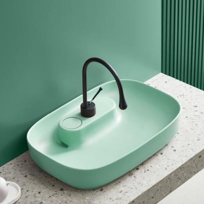 Wholesale Sanitary Ware Oval Wall Mounting Bathroom Sink Ceramic Lavabo Counter Top Hand Wash Basin