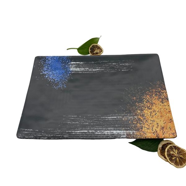 Hotel Melamine Soup Plate Rectangle 12'' With Reliefs Texture