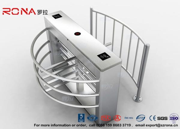 Pedestria Flap Barrier Waist High Turnstile 304 Stainless Steel For Supermarket