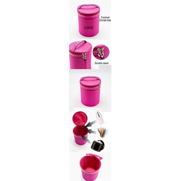 OEM Double Zipper Cosmetic Bag BSCI Personalized Leather Makeup Bag