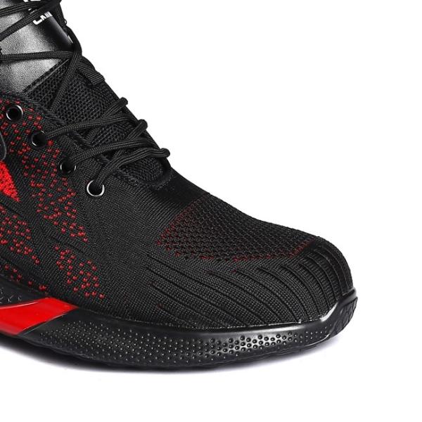 Standard Steel Toe And Steel Plate Within Breathable Fly Knit Fabric Upper In Multiple Sizes Safety Shoes
