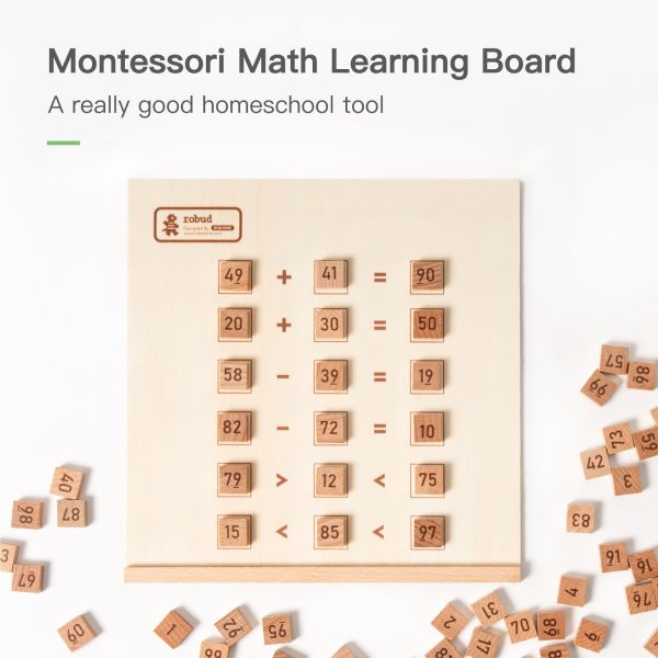 Montessori Educational 	Wooden Math Toy For Preschool Counting Number