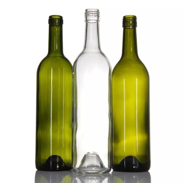 Tequila Custom Empty Round 500ml 750ml Clear Frosted Glass Red Wine Bottle with Seal Caps